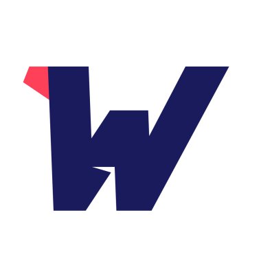 W çalıştırmak mektup logo tasarım şablonu.