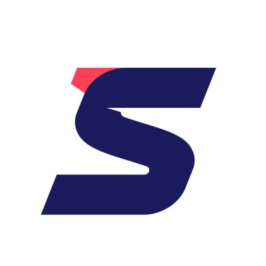 S letter run logo design template. clipart