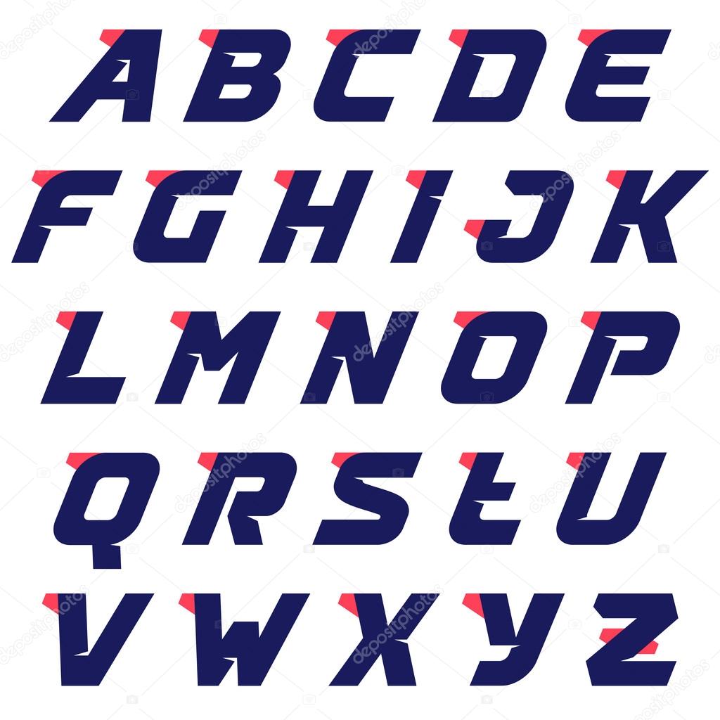 Vector sport style typeface for sportswear, sports club, app icon, corporate identity, labels or posters.