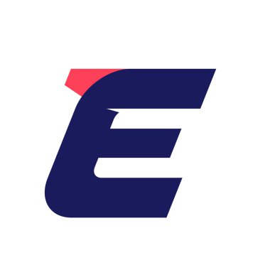 E çalıştırmak mektup logo tasarım şablonu.