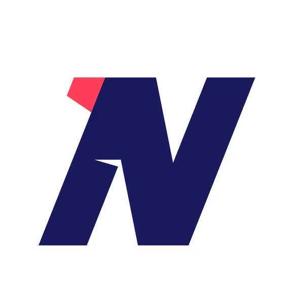 N brief logo ontwerpsjabloon uitvoeren. — Stockvector