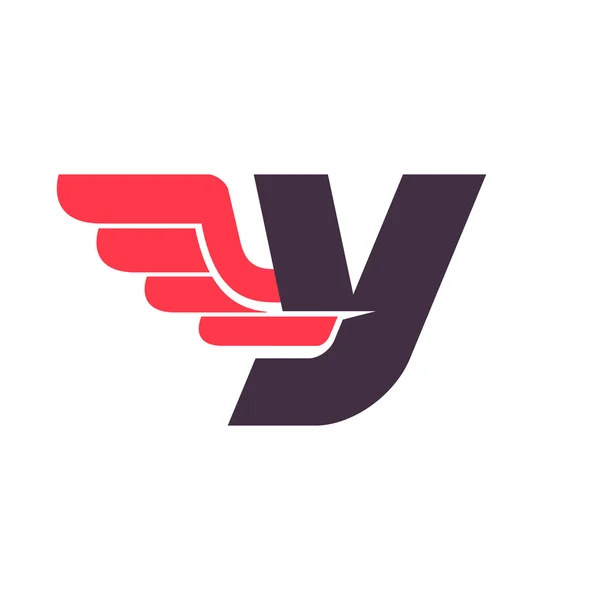 Буква Y с логотипом крыла . — стоковый вектор