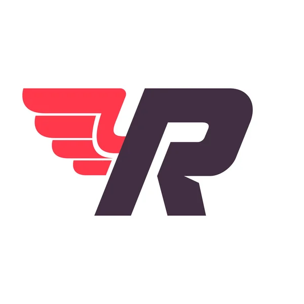 R letter with wing logo design template. Royalty Free Stock Illustrations