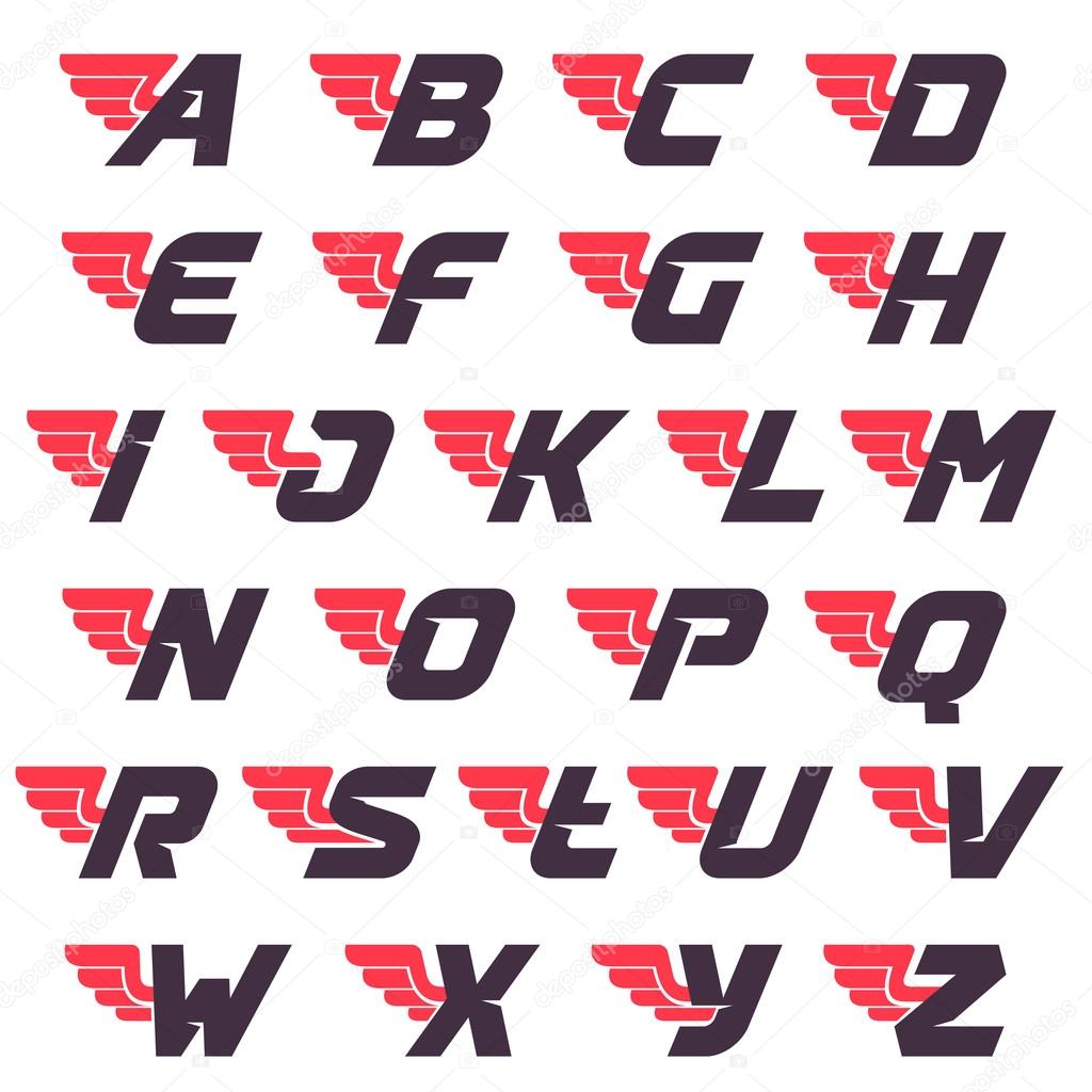 Vector sport style typeface for sportswear, sports club, app icon, corporate identity, labels or posters.