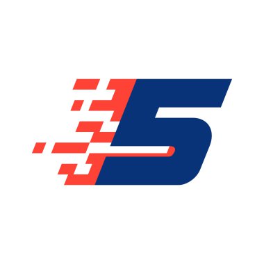 Beş numaralı logosunu görmeniz gerekir. Soyut damalı bayrağı ile sayı.