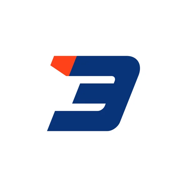 Logo numéro trois. Numéro de course logo . — Image vectorielle