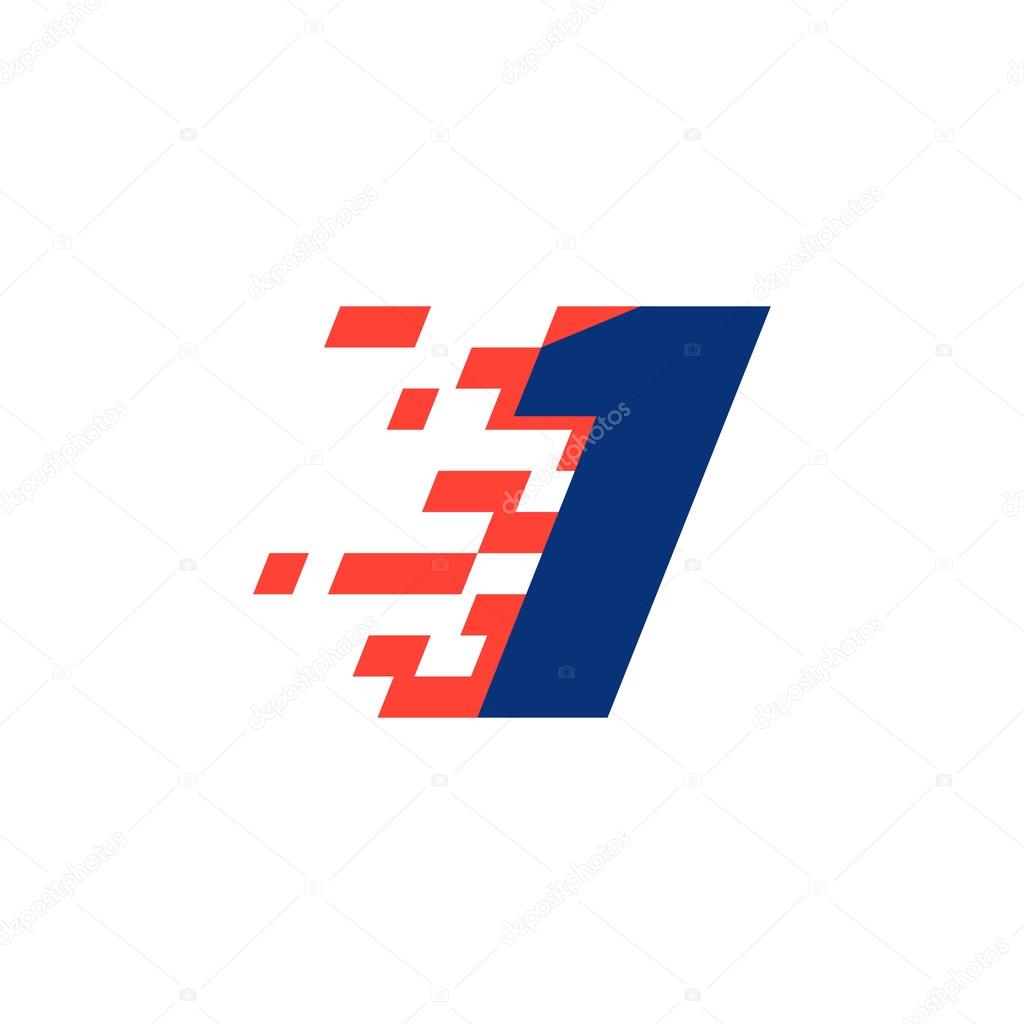 Sport number. Vector sport style typeface for sportswear, sports club, app icon, corporate identity, labels or posters.