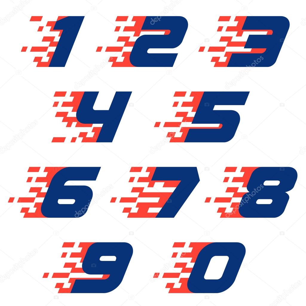 Sport number. Vector sport style typeface for sportswear, sports club, app icon, corporate identity, labels or posters.