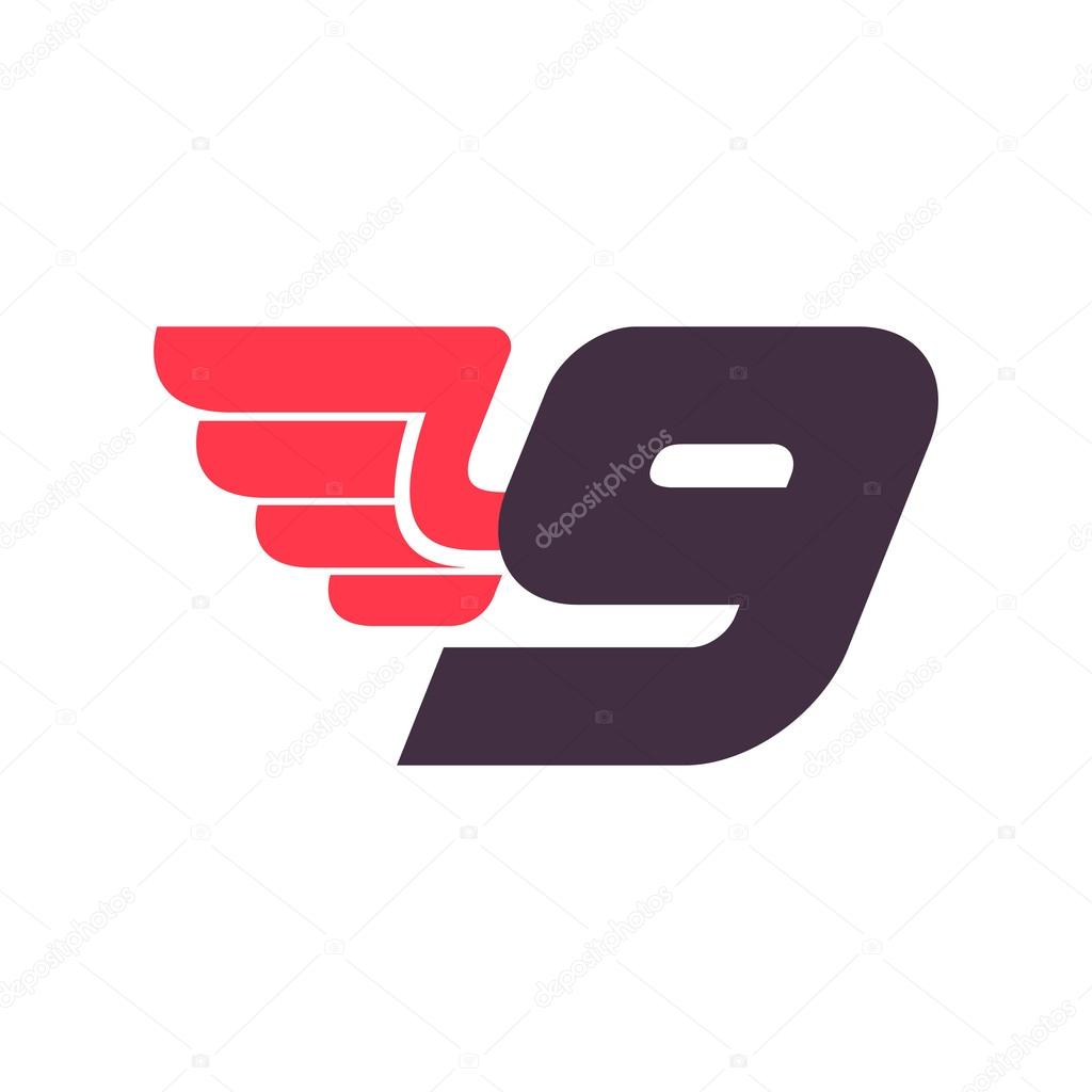 Sport number. Vector sport style typeface for sportswear, sports club, app icon, corporate identity, labels or posters.