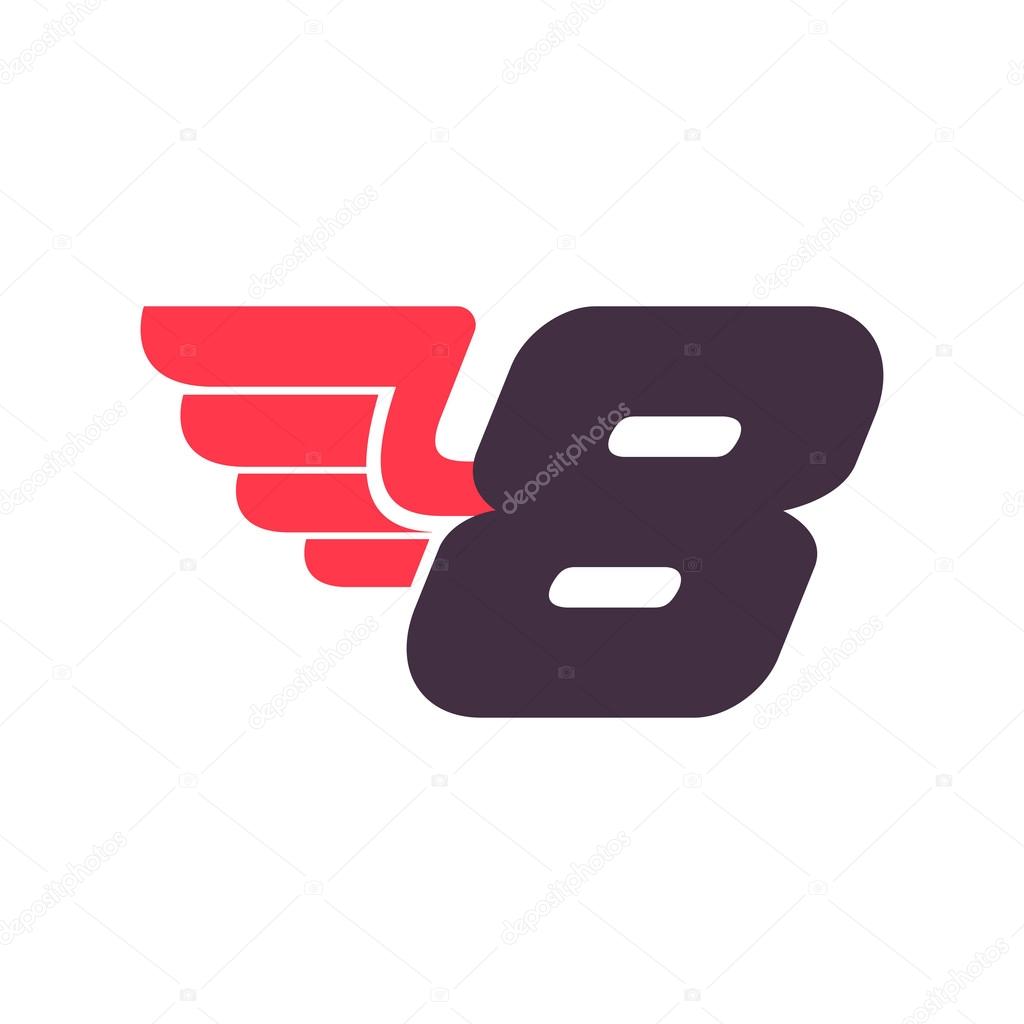 Sport number. Vector sport style typeface for sportswear, sports club, app icon, corporate identity, labels or posters.