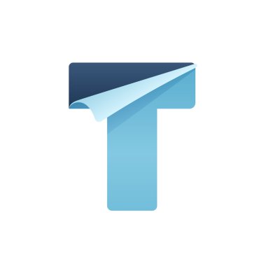 T kağıt mektup katlanmış köşeye ile.