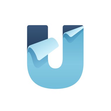 U kağıt mektup katlanmış köşeye ile.