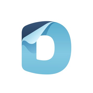 D kağıt mektup katlanmış köşeye ile.