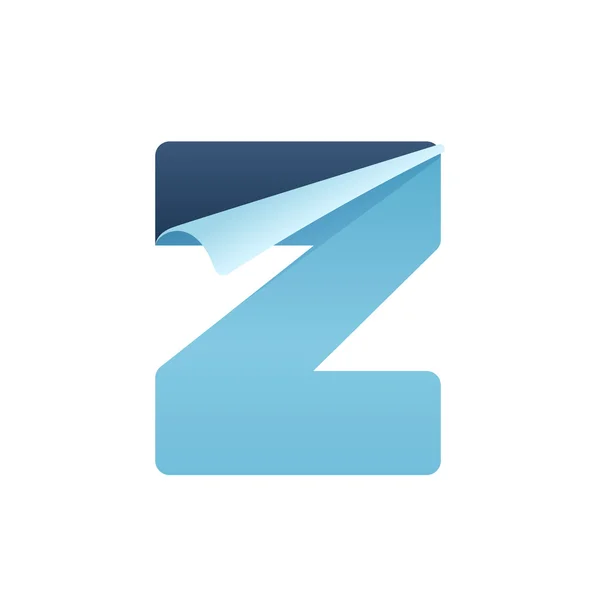 Γράμμα χαρτιού Z με διπλωμένη γωνία. — Διανυσματικό Αρχείο