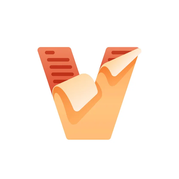 V betű, Feladatlista ikonnal — Stock Vector