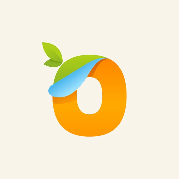 O 紙の文字のロゴ — ストックベクタ