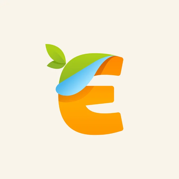 E 紙の文字のロゴ — ストックベクタ