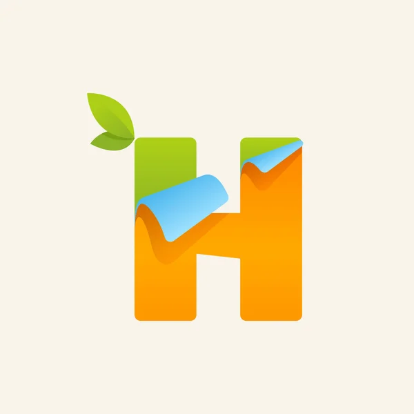 H lettre papier logo — Image vectorielle