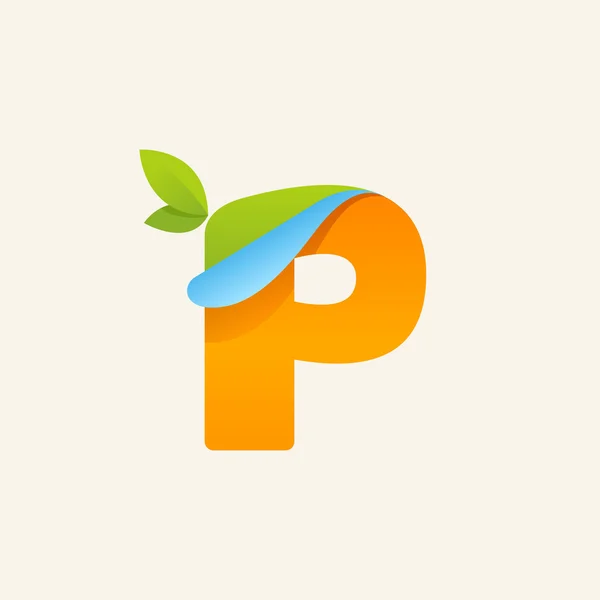 P papel letra logo — Vector de stock