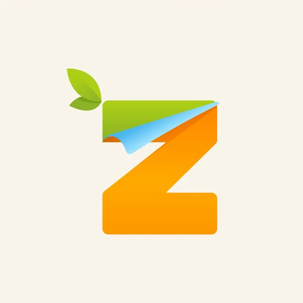 Z paper letter logo — Stock Vector