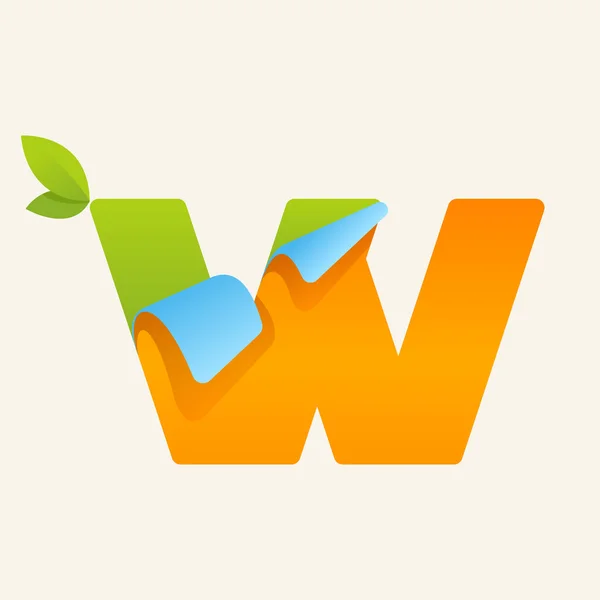 W paper letter logo — Stock Vector