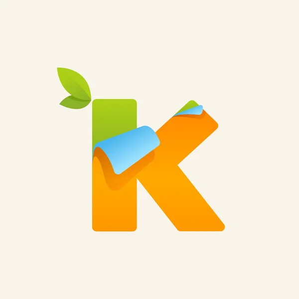 Бумажный логотип K — стоковый вектор