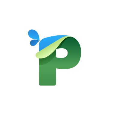 Mavi damlaile P harf logosu 