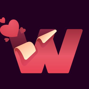 Kağıt katlanmış köşeli W harfi 