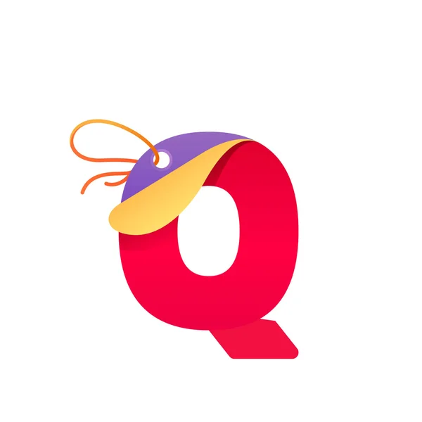 Буква Q с бумажным сложенным углом — стоковый вектор