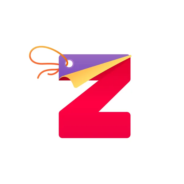 Z letter with paper folder — 스톡 벡터