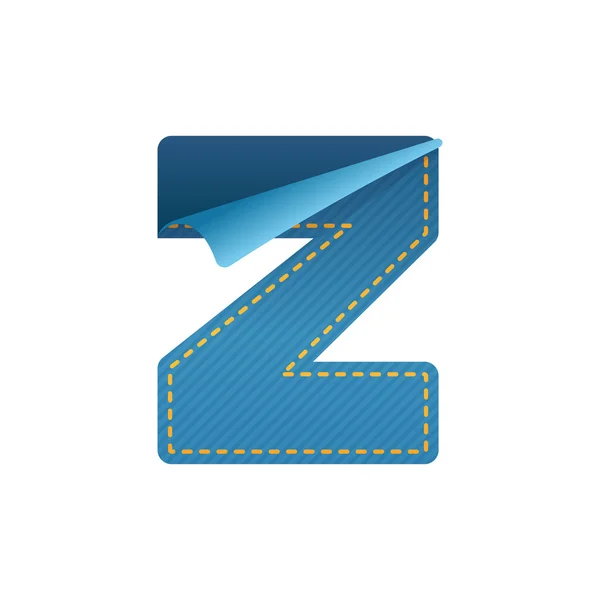 Z letter of denim — 스톡 벡터