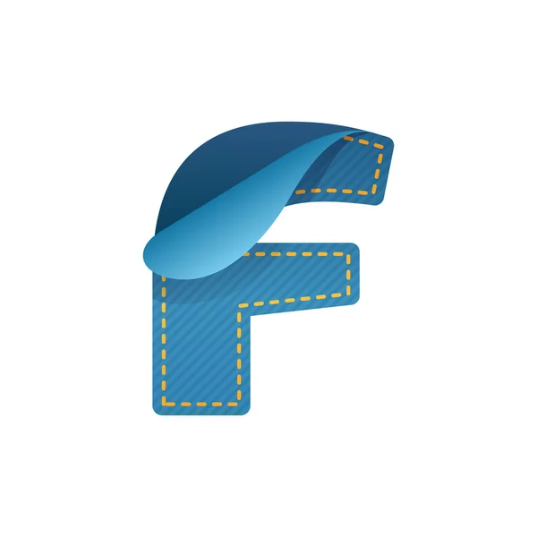 F-літера деніму — стоковий вектор