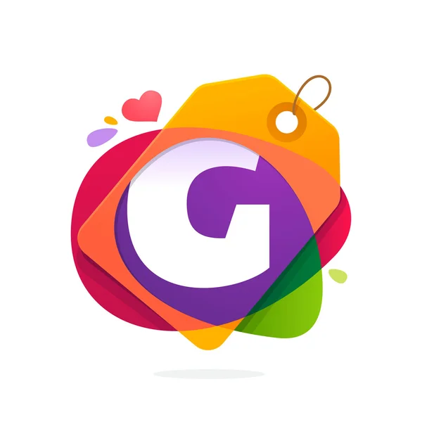Logotipo de letra G con etiqueta Sale . — Vector de stock