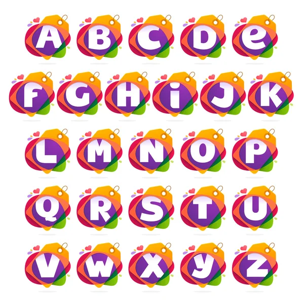 Logotipo del alfabeto con etiqueta Venta . — Archivo Imágenes Vectoriales