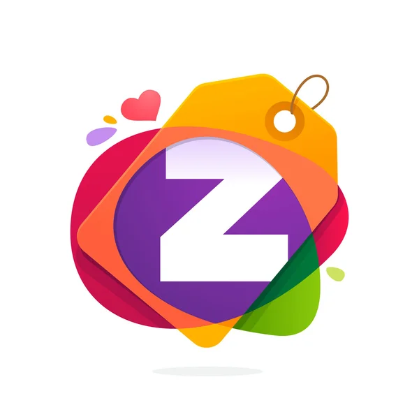 Logotipo de letra Z con etiqueta Sale . — Vector de stock