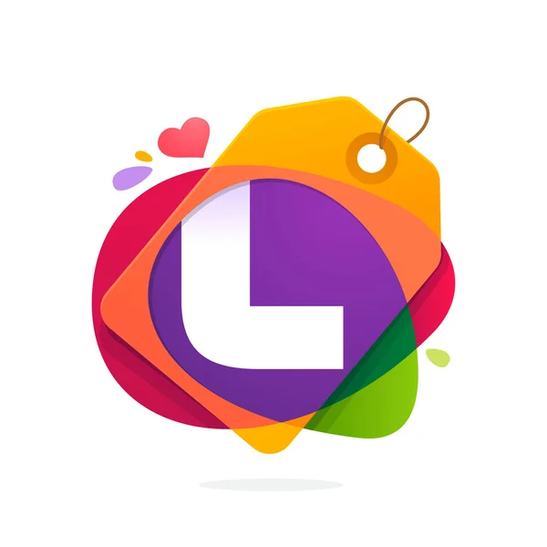 L letter logo with Sale tag. — Stock Vector