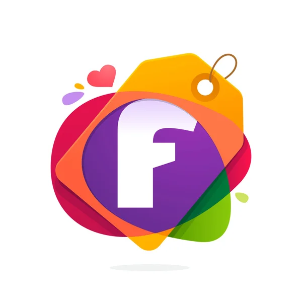 F letter logo with Sale tag. — Stock Vector