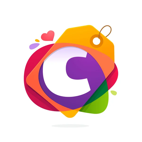 Logo huruf C dengan tag Sale . - Stok Vektor
