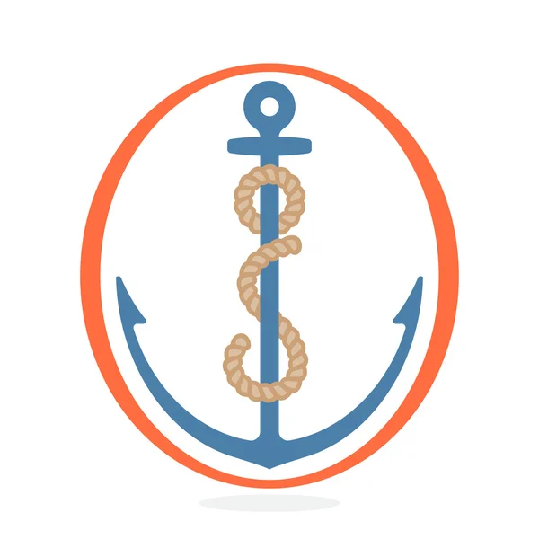 アンカー付きロープで形成されたロゴを文字. — ストックベクタ