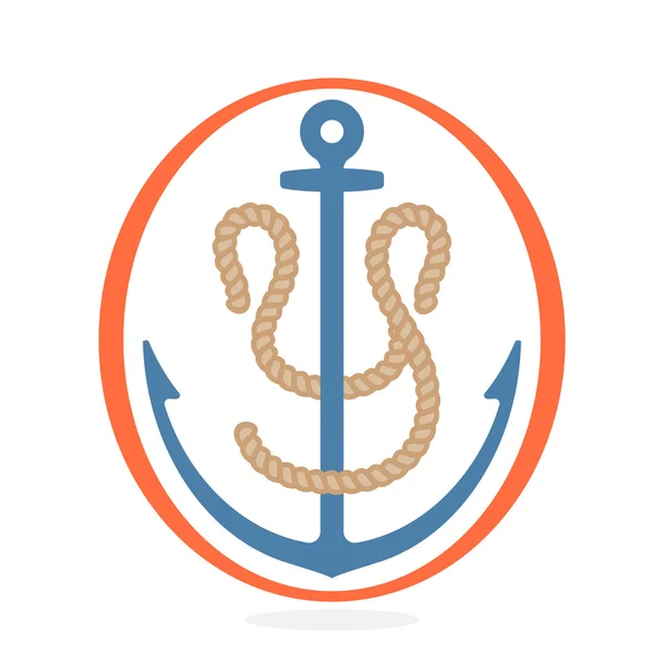 Logotipo de letra Y formado por una cuerda con un ancla . — Vector de stock