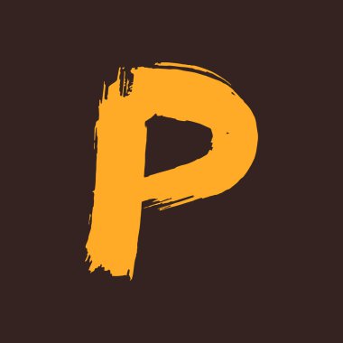 P harfi logosu bir fırça ile boyalı.