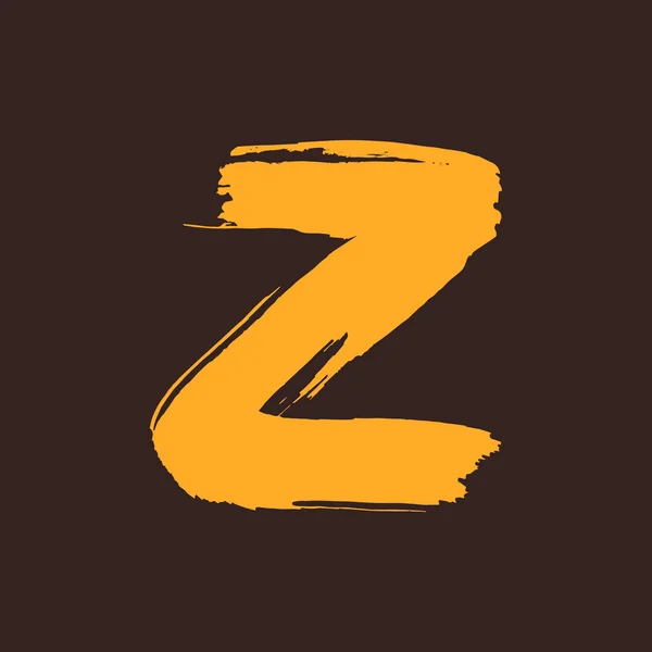 Z brev logotyp målad med pensel. — Stock vektor