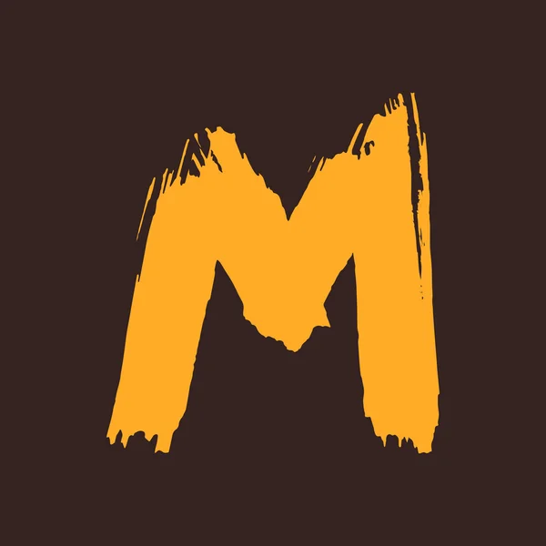 M lettre logo peint avec un pinceau . — Image vectorielle