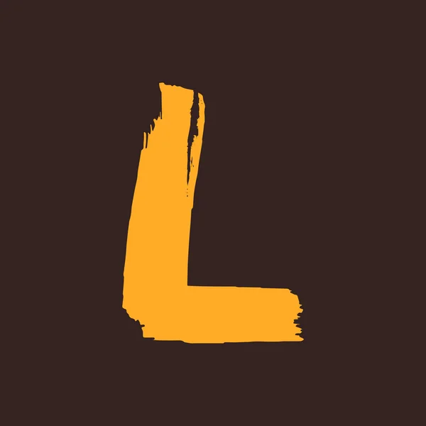 L lettre logo peint avec un pinceau . — Image vectorielle