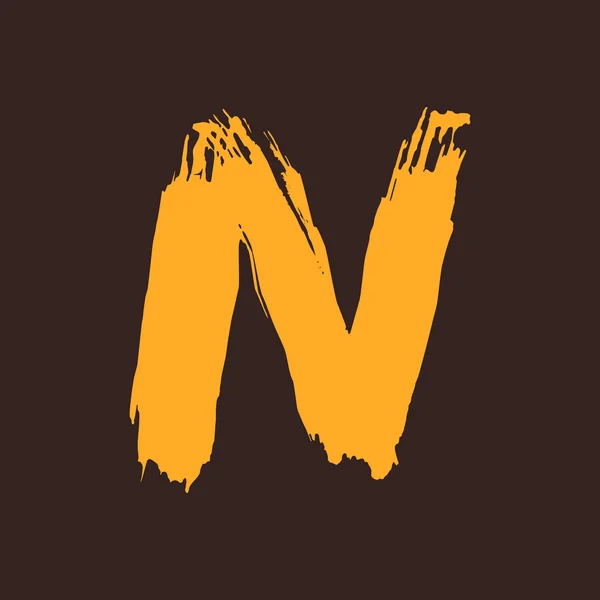 Логотип N-літери, пофарбований пензлем . — стоковий вектор