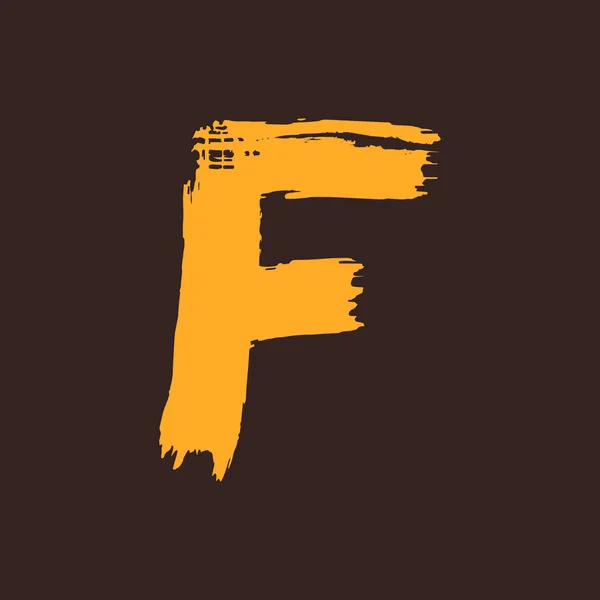 F-літерний логотип, пофарбований пензлем . — стоковий вектор