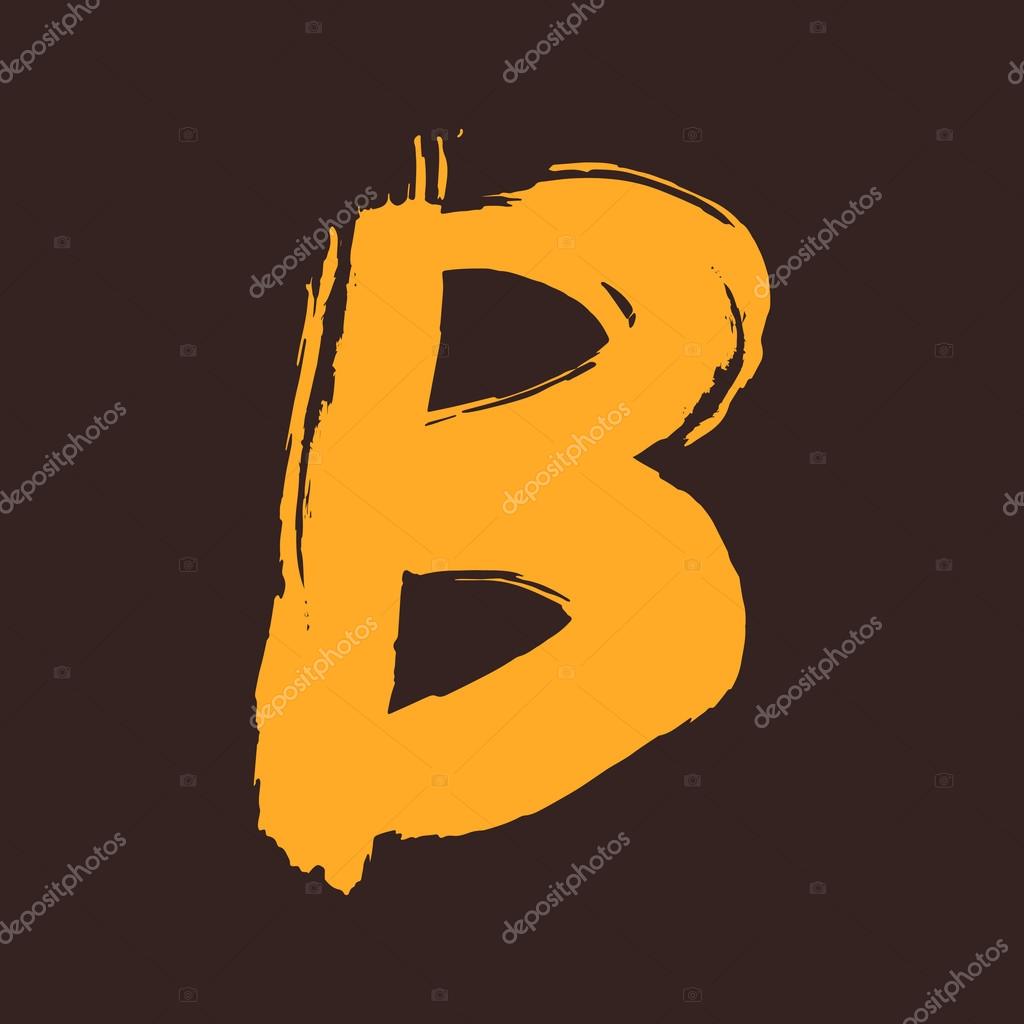 Hand drawn letter. Vector letter for use in cards, labels, posters or prints.