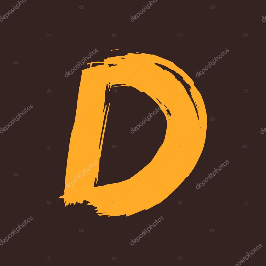 Hand drawn letter. Vector letter for use in cards, labels, posters or prints.
