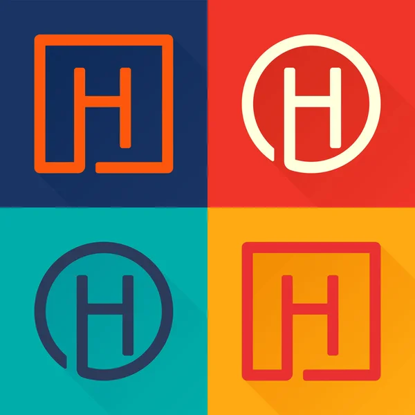 H 文字フラット ロゴ — ストックベクタ