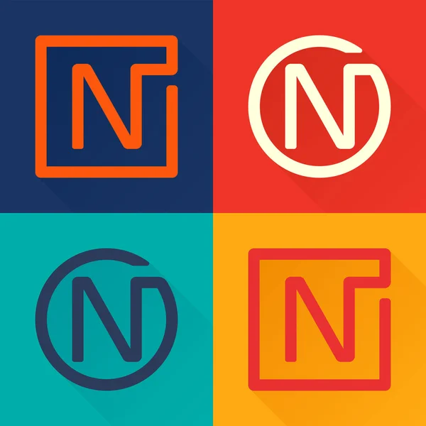 N Buchstabe flaches Logo — Stockvektor